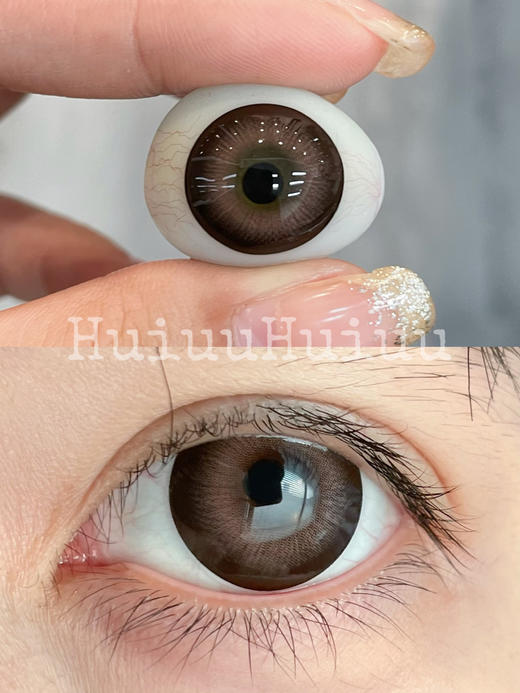 【店主实拍】大眼娃娃系列灰色蓝莓甜心/棕色焦糖芭比-14.5mm 着色14.3mm【半年抛 度数0-800度 无525/575】 商品图2