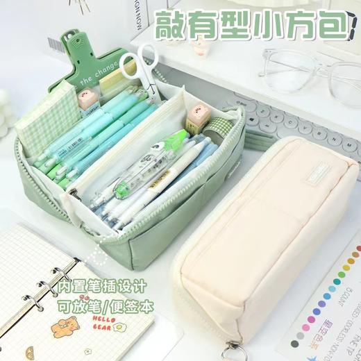 多层大容量高颜值笔袋简约ins风日系分离文具袋大开口学生铅笔盒 商品图3