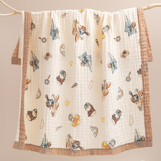 【亲肤透气！舒适好睡眠】纱布浴巾全棉加大婴儿盖毯，童被初生儿六层纱布新生儿包被，云朵般的柔软触感 如纱轻盈  温柔呵护宝宝娇嫩肌肤 商品图13