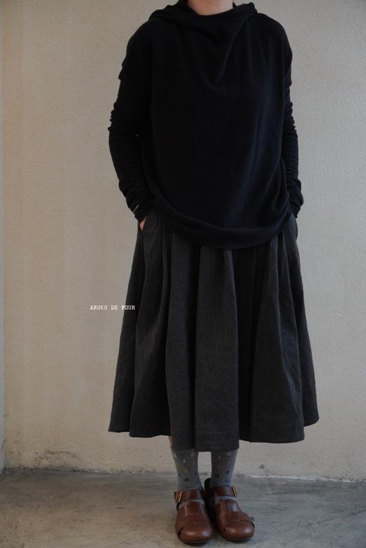 ALBUM DI FAMIGLIA 炭黑INOX质感半身裙 商品图4