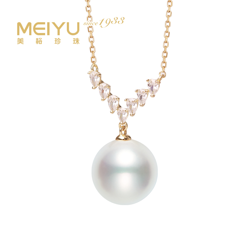 银925淡水珍珠链牌11-12mm 107011