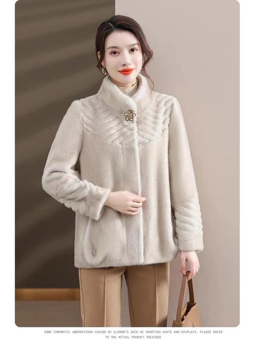 A8898妈妈冬装新款仿水貂绒外套时尚洋气2023新款中老年女秋冬皮草大衣 商品图2