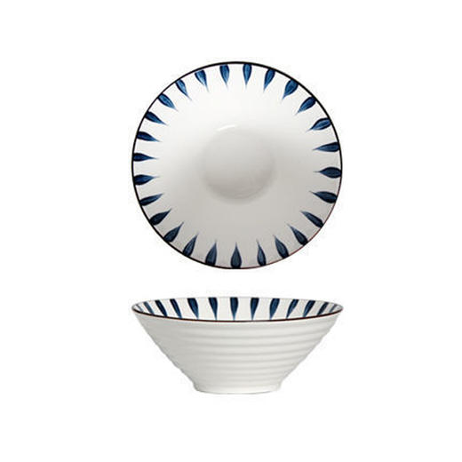 星罗两个装 日式汤碗拉面碗套装家用大号吃面碗宽口斗笠碗8英寸釉下彩陶瓷碗 商品图4