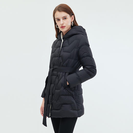 EITIE爱特爱冬季新款简约收腰显瘦保暖连帽羽绒服女7211905 商品图2