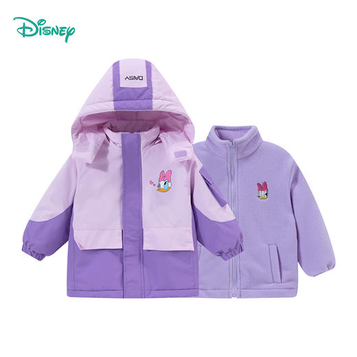 迪士尼童装女童防风防水冲锋衣秋冬新款黛丝宝宝摇粒绒两件套ZD3CS001
 商品图1