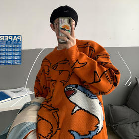 【时尚尖货，点燃秋冬潮流！】毛衣男宽松，韩版潮流圆领针织衫，ins秋冬季必备！个性帅气，港风套头衫线衣。独特设计，彰显男性魅力；舒适面料，让你感受无比柔软的拥抱！