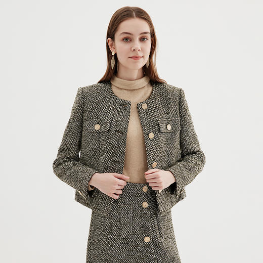 EITIE爱特爱冬季新款气质修身显瘦时尚小香风外套7203909 商品图2