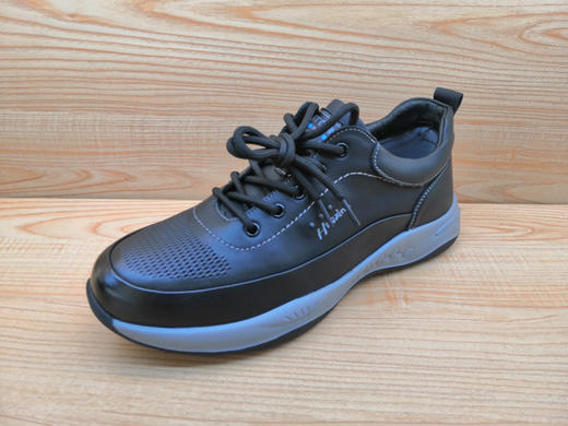 豪行秋季12351171时尚透气超轻运动男士皮单鞋 商品图0