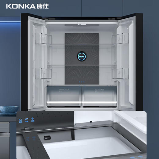 康佳（KONKA）BCD-485WP4JSMV 485升变频一级能效十字对开门电冰箱 风冷无霜 星影灰高光玻璃面板 商品图1