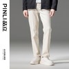 PINLI品立秋季新品纯色修身水洗牛仔裤男士百搭休闲白色长裤潮牌GD223116098 商品缩略图4