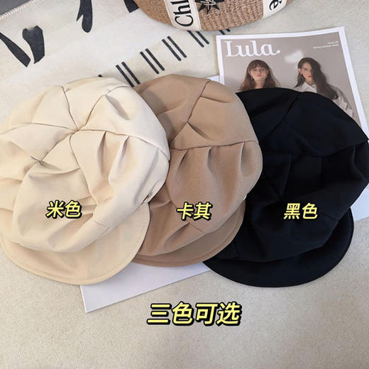 福利款~雀说网红八角贝雷帽时尚百搭ins帽子女大头围显脸小画家帽AL8286 商品图3
