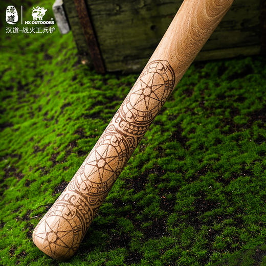 汉道【战火工兵铲】户外多功能便携露营兵工铲子防身野营钓鱼木柄铁锹加厚铲子 商品图3