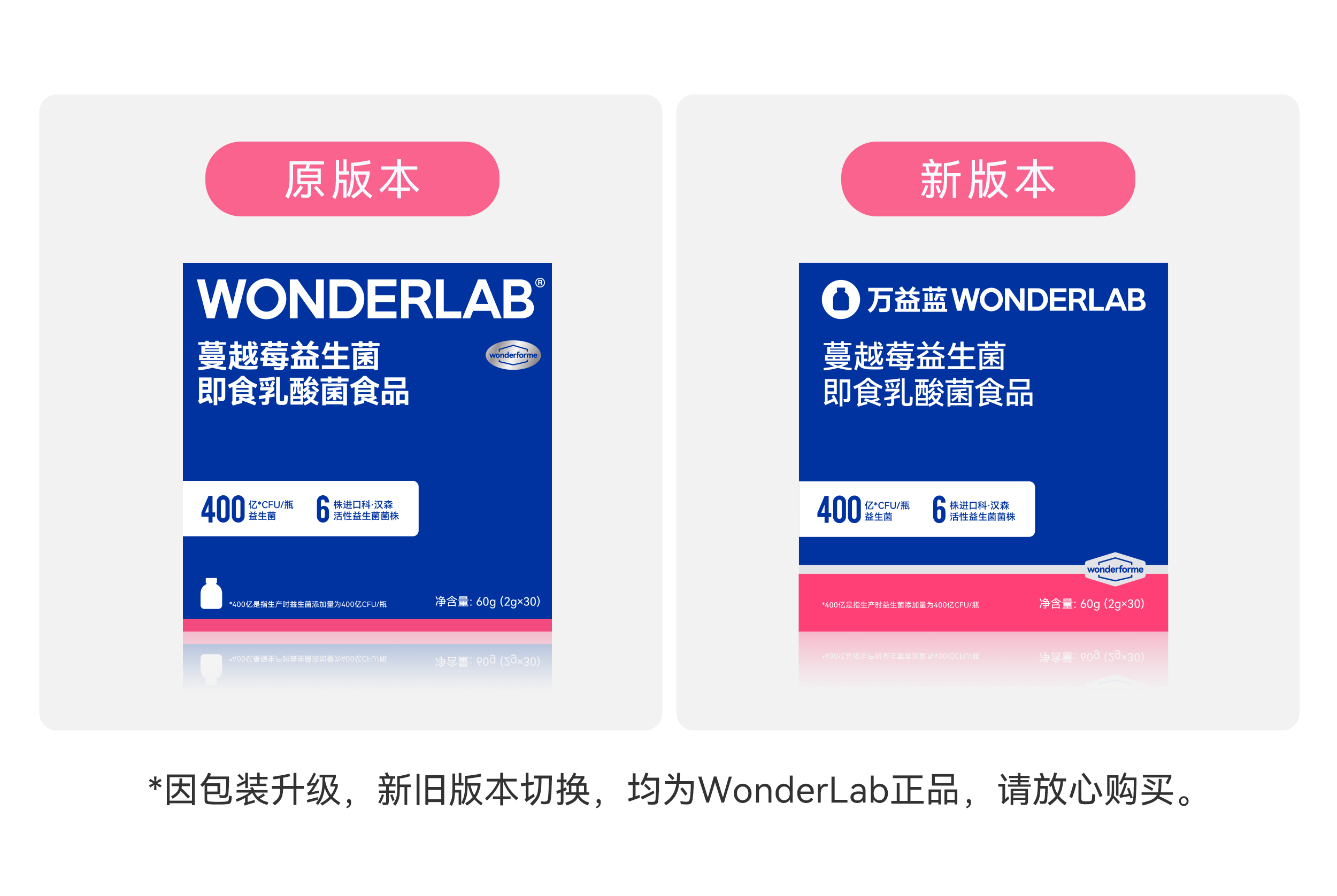 【桑果健康】万益蓝wonderlab蔓越莓女性益生菌即食小粉瓶益生元冻干