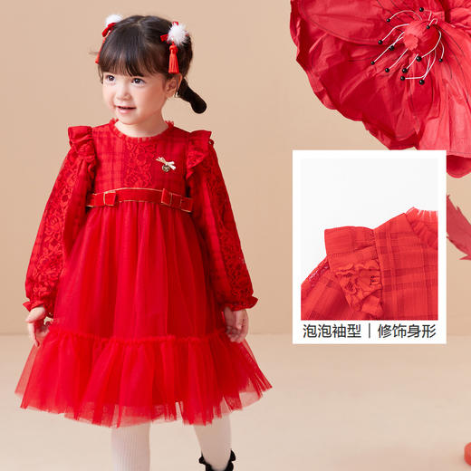 巴拉巴拉女童裙子新款宝宝连衣裙儿童童装甜美洋气蕾丝公主裙 商品图3