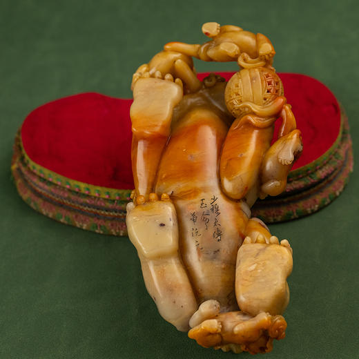 清 寿山石雕太狮少狮摆件 商品图4