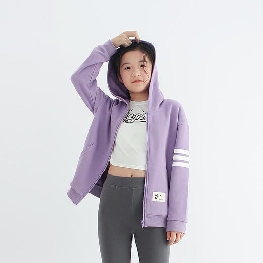 「三款配色」秋冬季韩版新款女童拉链外套 大童潮范运动上衣儿童连帽外套童装 商品图1