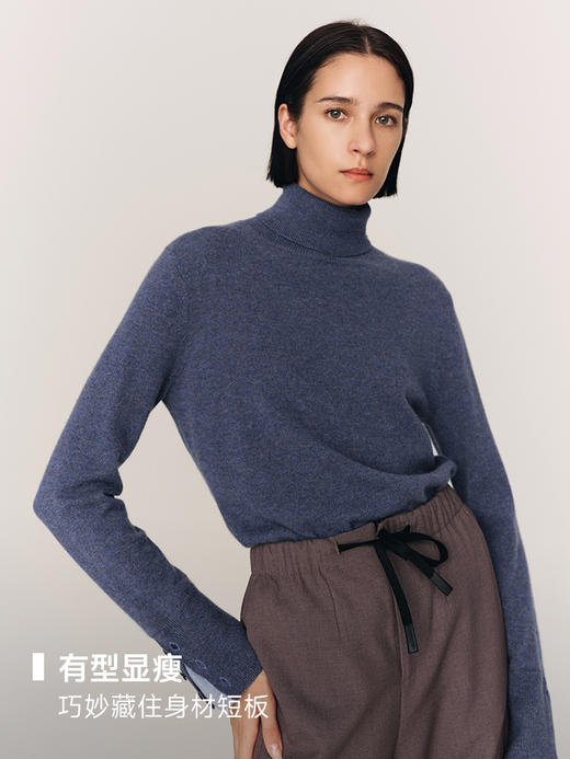 柔软御寒 28支苏格兰邓肯羊绒假两件高领套头衫FJ483923N 商品图5