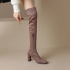 【预售5天】过膝长靴女高筒，尖头高跟鞋粗跟靴力长筒靴HB-Z918 商品缩略图4