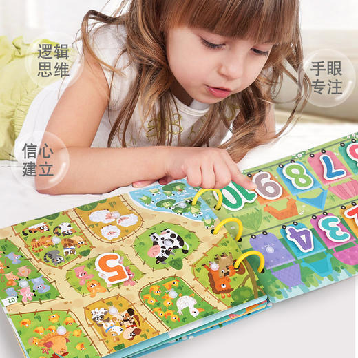 【启蒙动脑 反复撕拉！儿童早教书】助力宝宝脑力发力，防水 易撕拉，启蒙安静粘贴书常识认知反复识字益智蒙氏宝宝贴纸书玩具 商品图3