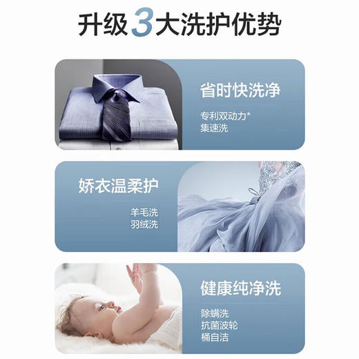 海尔（Haier）XQS100-BZ368Z【新品】海尔波轮洗衣机全自动家用10公斤大容量新风系统双动力防缠绕直驱变频智能预约洗脱一体 新风直驱+双动力防缠绕 商品图2