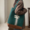 CryingCenter 复古绿针织手提包大容量单肩托特包 哭喊中心 商品缩略图2
