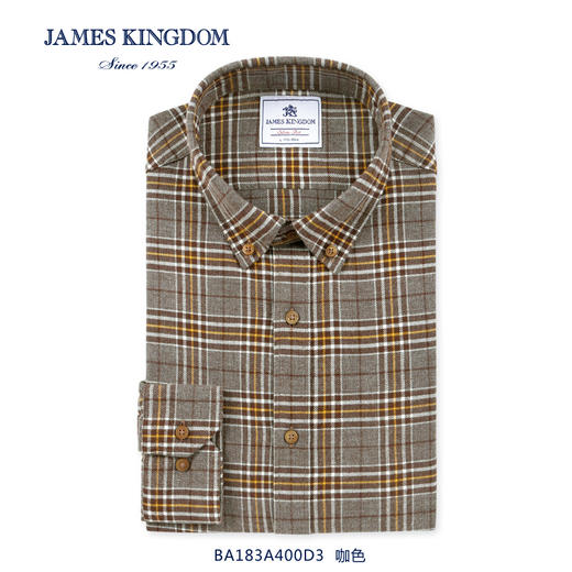 【纯棉磨毛保暖衬衫】占姆士男士秋冬保暖绒布衬衫纯棉法兰绒格子新款磨毛苏格兰商务修身衬衣 商品图11