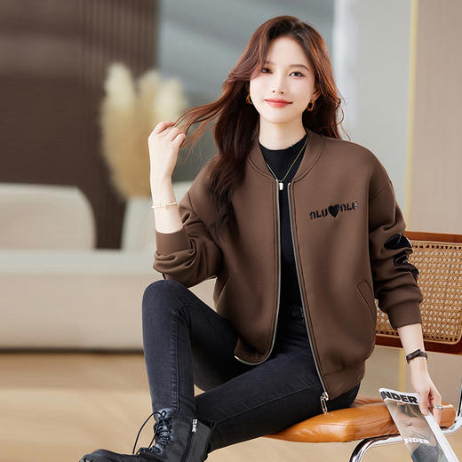 棒球服外套，新款秋装小个子高端宽松气质洋气百搭短款上衣HR-MEIQIN9218 商品图9