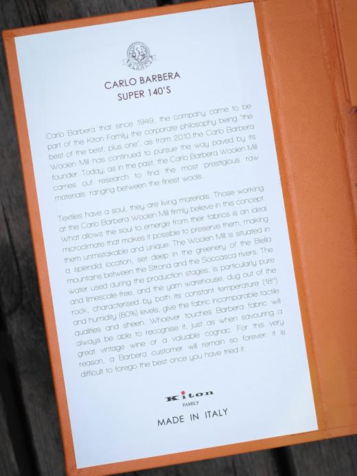 「爱好者直选38款」Kiton Carlo Barbera Super 140’s 澳洲美丽诺羊毛全麻衬套装 商品图4