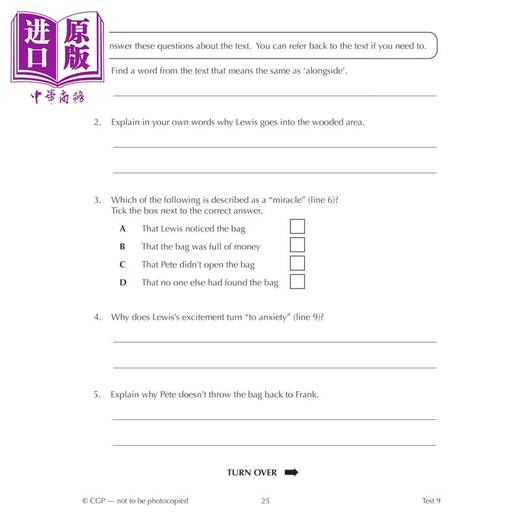 【中商原版】英国CGP 11+ GL 10-Minute Tests: English - Ages 10-11 Book 2 (with Online Edition) 商品图2