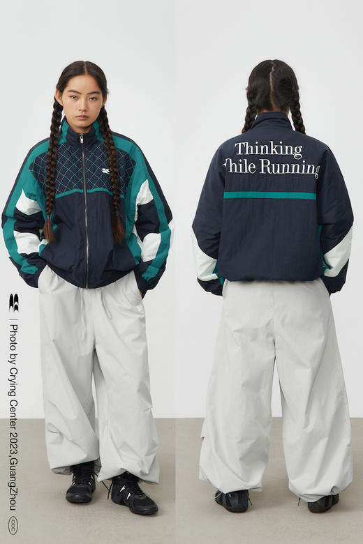 CryingCenter 复古孔雀绿运动夹克棉服秋冬男女款 哭喊中心 商品图4