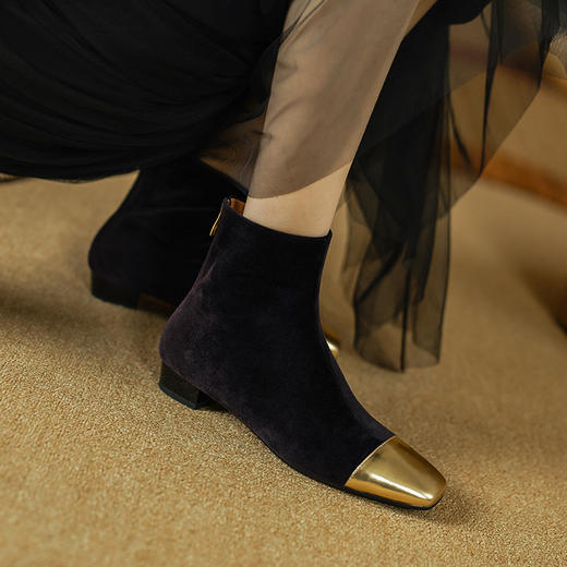 优雅个性，进口天鹅绒小香瘦瘦靴PS2122 商品图8