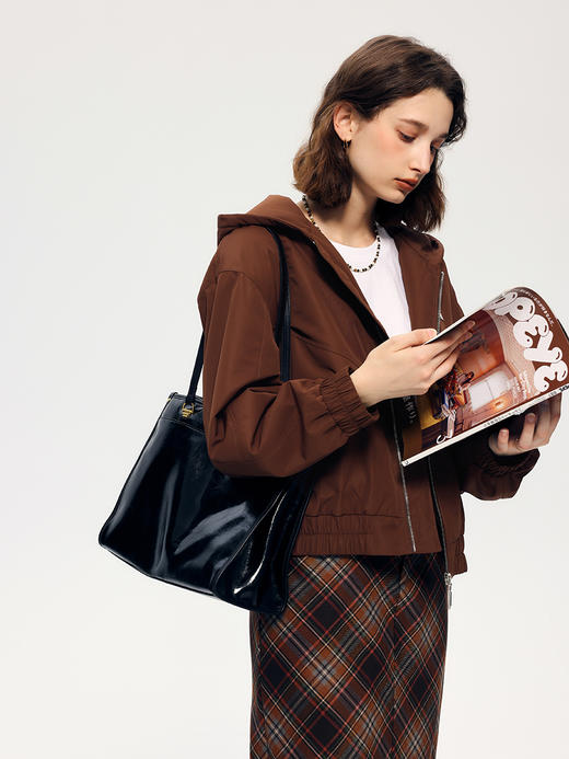 HeyDress连帽棉服女秋冬宽松休闲加棉夹克美拉德复古加厚棉衣外套 商品图2