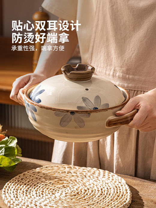 摩登主妇砂锅煲家用耐高温炖锅燃气煤气灶专用陶瓷汤锅煲仔饭沙锅 商品图2