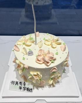 复古韩式裱花蛋糕 送女友送闺蜜送母亲（动物奶油）