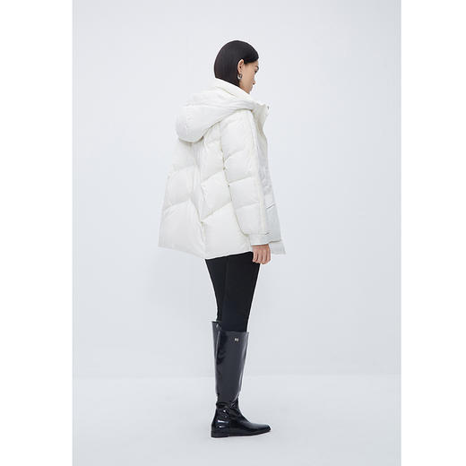 NEELLY纳俪商场同款超好看时尚宽松连帽保暖羽绒服新款一手长外套N23112L01166 商品图4