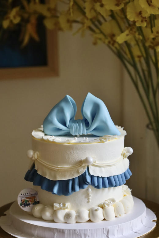 蓝色复古蝴蝶结（图为4寸） 商品图0