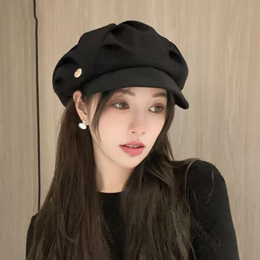福利款~雀说网红八角贝雷帽时尚百搭ins帽子女大头围显脸小画家帽AL8286 商品图1
