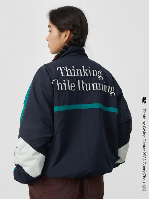 CryingCenter 复古孔雀绿运动夹克棉服秋冬男女款 哭喊中心 商品图3