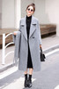 气质百搭韩系羊毛双面呢外套，长款羊毛大衣配围巾HR-BX2302 商品缩略图3