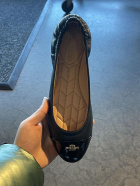 瑕疵COACH/蔻驰 女士LOGO金属标浅口平底单鞋