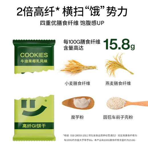 【丁妈认真选专属】轻食兽 牛油果椰乳高纤低GI代餐饼干 商品图1