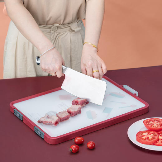 Debo德铂库尼特抗菌不锈钢PP双面可立多用菜板 商品图3