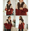 OLrain欧芮儿枫叶红毛呢外套女冬季2025新款宽松加厚羊羔绒上衣 商品缩略图1