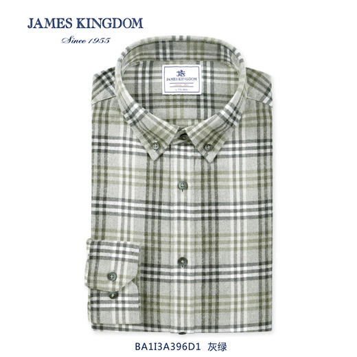 【纯棉磨毛保暖衬衫】占姆士男士秋冬保暖绒布衬衫纯棉法兰绒格子新款磨毛苏格兰商务修身衬衣 商品图3