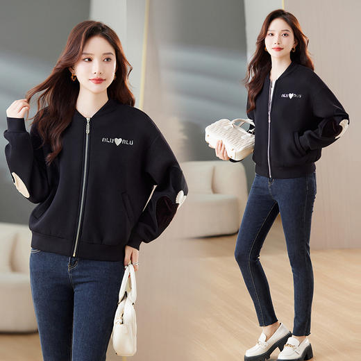 棒球服外套，新款秋装小个子高端宽松气质洋气百搭短款上衣HR-MEIQIN9218 商品图4