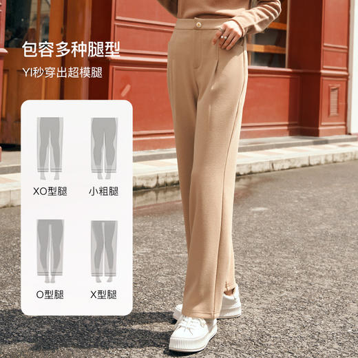 OLrain欧芮儿奶茶色直筒休闲裤女秋冬2023年新款通勤百搭显瘦长裤 商品图1