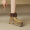 冬季新款，牛翻皮+兔毛厚底撞色保暖短靴TYM-17225 商品缩略图8
