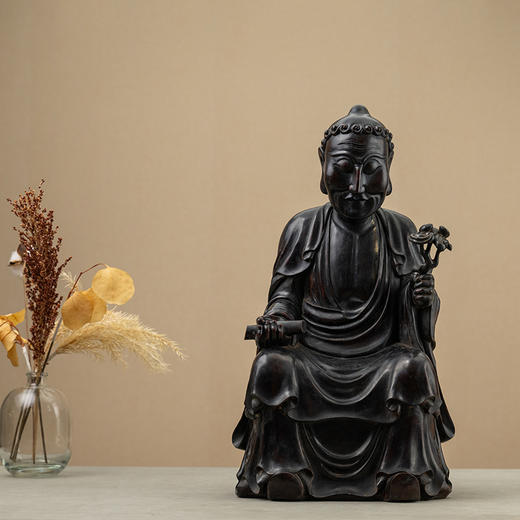 清 紫檀木雕药王爷造像 商品图0