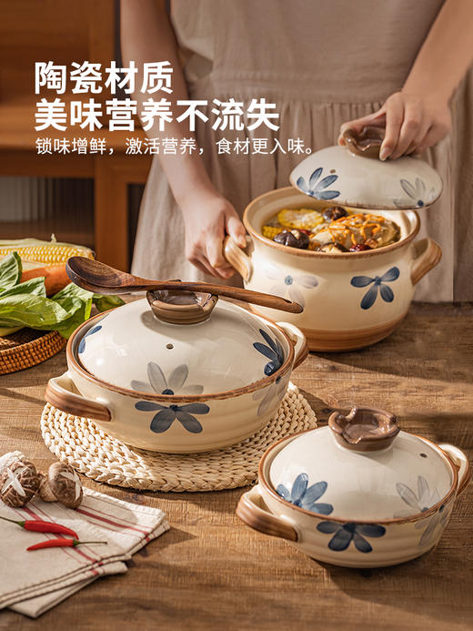 摩登主妇砂锅煲家用耐高温炖锅燃气煤气灶专用陶瓷汤锅煲仔饭沙锅 商品图4