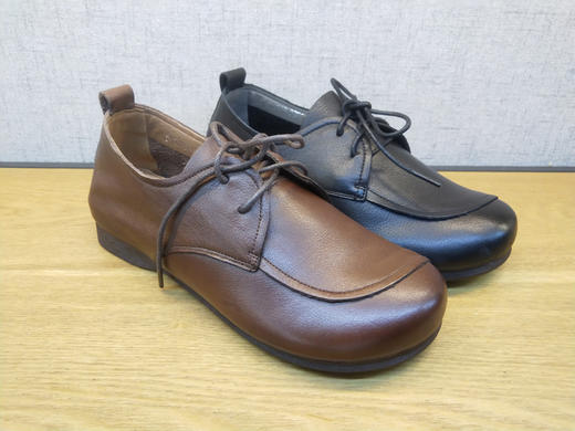 豪行真皮休闲女鞋21392539平底软皮复古单鞋 商品图6